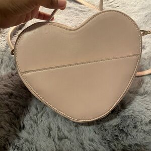 Light pink heart shaped crossbody or clutch purse LIKE NEW